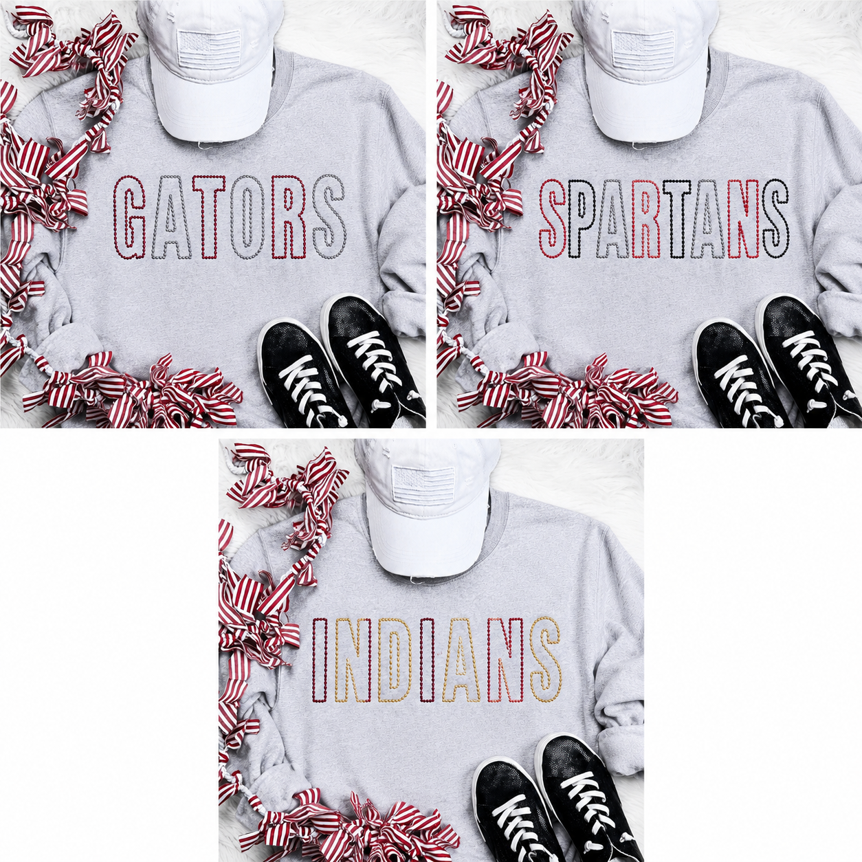 Pearl-Stitch Embroidery Sweatshirt