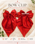 Satin Red Bow-alligator clip